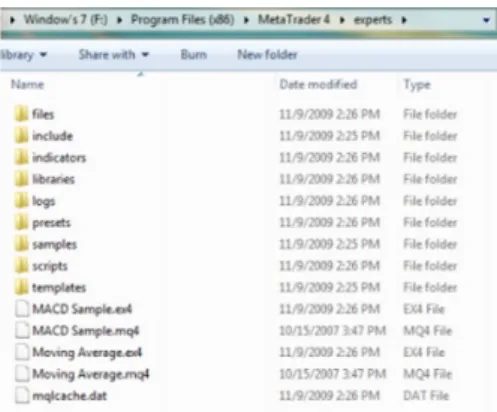 Gambar 1. Penyimpanan folder robot forex