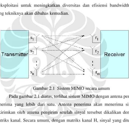Gambar 2.1  Sistem MIMO secara umum 