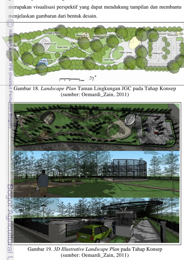 Gambar 18. Landscape Plan Taman Lingkungan JGC pada Tahap Konsep  (sumber: Oemardi_Zain, 2011) 