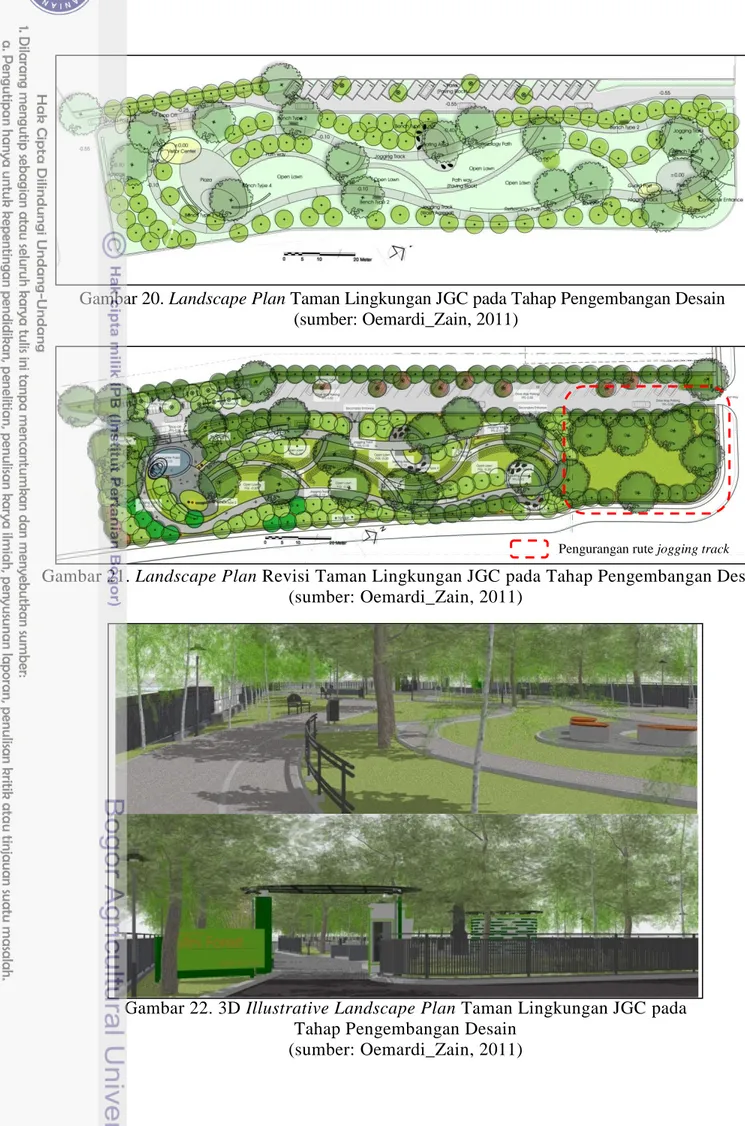 Gambar 20. Landscape Plan Taman Lingkungan JGC pada Tahap Pengembangan Desain  (sumber: Oemardi_Zain, 2011)  