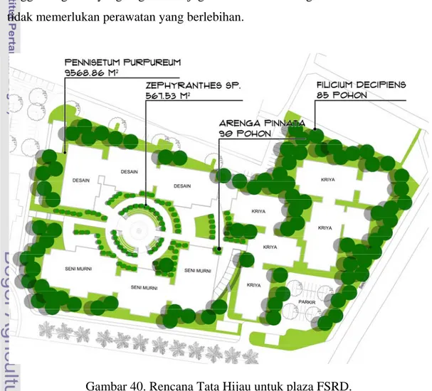 Gambar 40. Rencana Tata Hijau untuk plaza FSRD. 