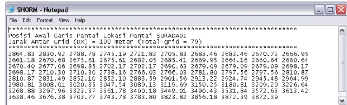 Gambar 5.4 Input data SHORM  5.  WAVES 