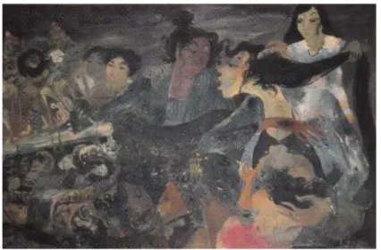 Gambar III.10 Lukisan Hendra Gunawan, Bakul Wayang (1968)  Sumber:http://archive.ivaa-online.org/pelakuseni/hendra-gunawan/page:2 