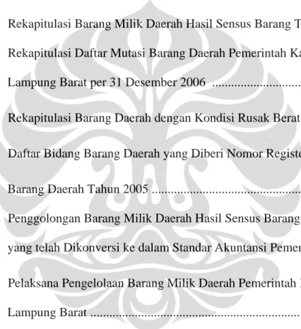 Tabel 3.1   Wilayah Administrasi Pemerintah Kabupaten Lampung Barat Tahun 2007 ......
