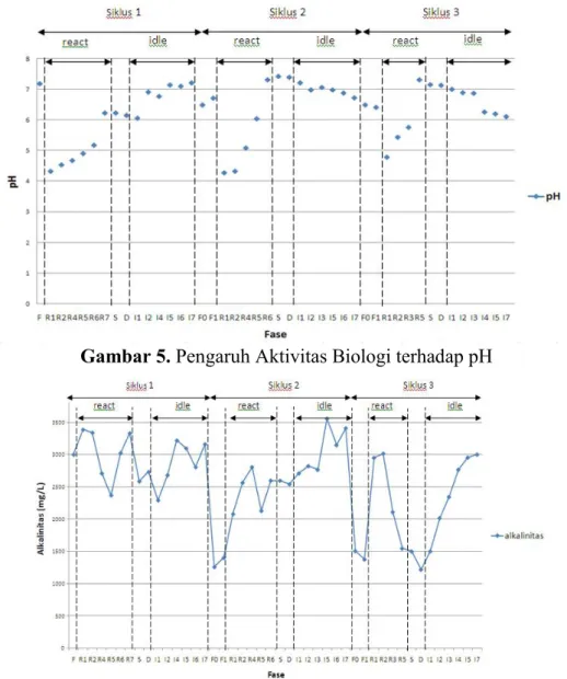 Gambar 5. Pengaruh Aktivitas Biologi terhadap pH 