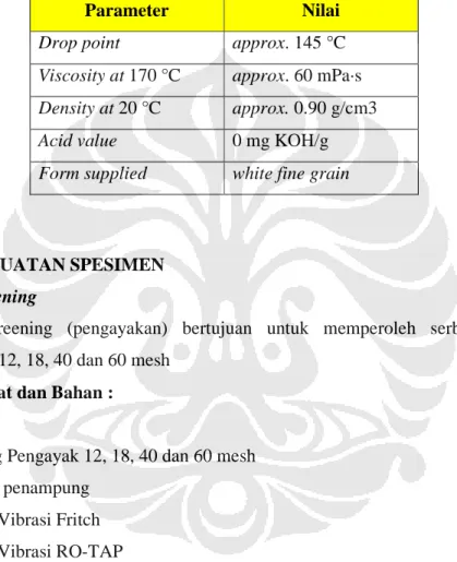 Tabel 3.8.  Sifat-sifat Licocene PPMA 6452 TP  [29]