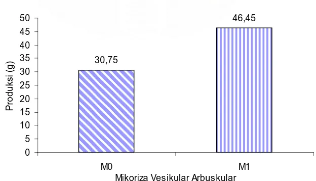 Tabel 6. Produksi beberapa varietas kacang hijau terhadap pemberian MVA 