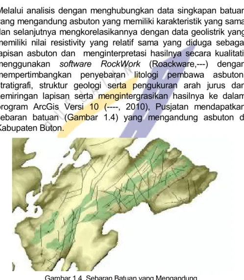 Gambar 1.4. Sebaran Batuan yang Mengandung   Asbuton di Daerah Kabungka  