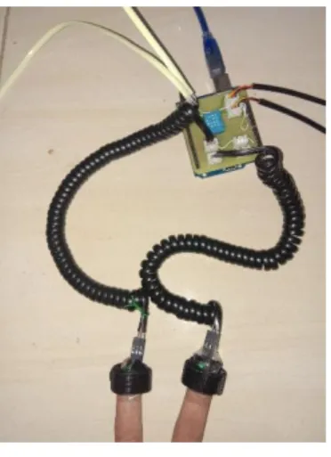 Gambar 13. Hasil Dari Pengujian Pulse Sensor  Pada  gambar tersebut  terlihat  bahwa  sensor  pulse  bekerja dengan baik yang ditandakan berubahnya BPM  detak  jantung  pasien  pada  aplikasi  monitoring