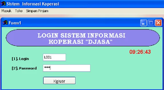 Gambar 2.  Output Login ke Sistem Informasi. 