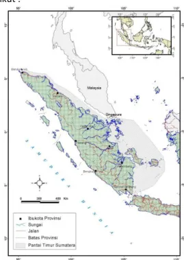 Gambar 1. Peta Perairan Timur Sumatera  (modifikasi : Hadiwijaya Lesmana Salim, 2008) 