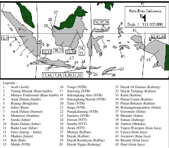 Gambar  2. Peta Penyebaran Etnis di Indonesia 