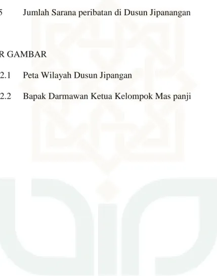 Tabel 2.3  Tingkat Pendidikan di Dusun Jipangan  Tabel 2.4  Kepercayaan Agama di Dusun Jipangan  Tabel 2.5  Jumlah Sarana peribatan di Dusun Jipanangan 