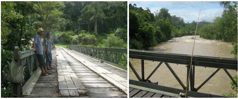 Gambar 2. jembatan yang melintasi sungai Batang Toru 