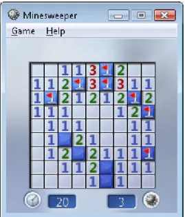 Gambar 1 Gambar permainan Minesweeper tingkat pemula 