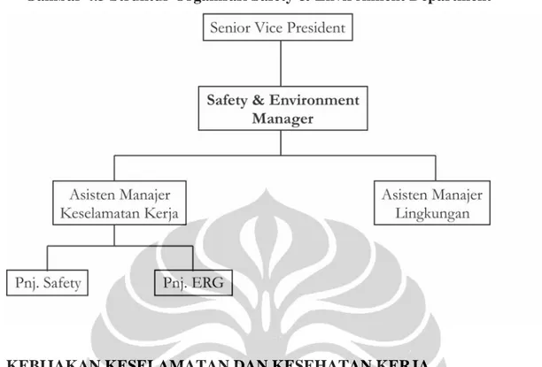 Gambar 4.3 Struktur Organisasi Safety &amp; Environment Department 