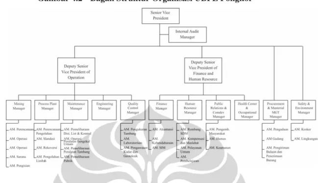 Gambar 4.2  Bagan Struktur Organisasi UBPE Pongkor 
