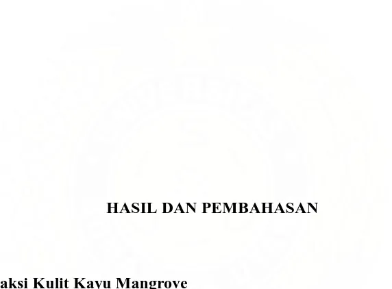 Tabel 2. Nilai Rata-Rata Kadar Ekstrak Kulit Kayu Mangrove (%)  Jenis Kayu 