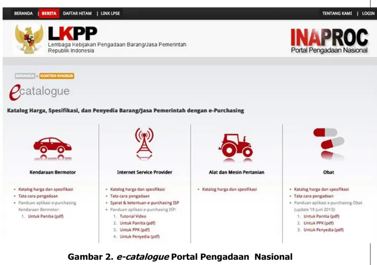 Gambar 2.  e-catalogue  Portal Pengadaan  Nasional