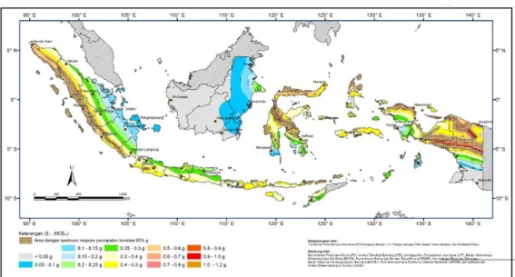 Gambar 3. 2 Nilai S 1  pada tiap daerah di Indonesia  (Sumber : SNI 1726:2012) 