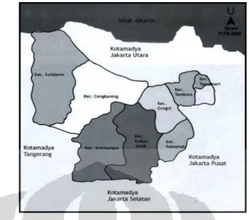 Gambar 4.1 Peta kota administrasi Jakarta Barat 
