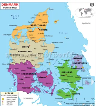 Gambar 1.1 Peta Geografis Denmark 