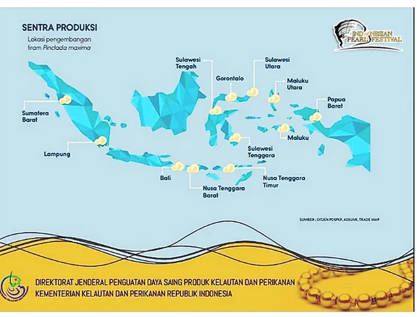 Gambar 1. Peta sebaran mutiara di Indonesia 
