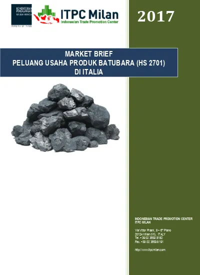 MARKET BRIEF PELUANG USAHA PRODUK BATUBARA (HS 2701) DI ITALIA