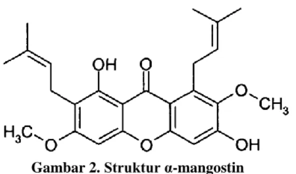 Gambar 2. Struktur α-mangostin 