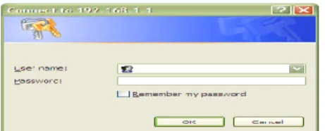 Gambar 1. Jendela form untuk mengisi user name dan password 