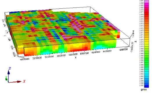 Gambar 18. Hasil pemodelan inversi  3D anomali bouguer residual daerah  Cekungan Akiumegah