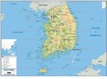 Gambar 1.1 Peta Korea Selatan 