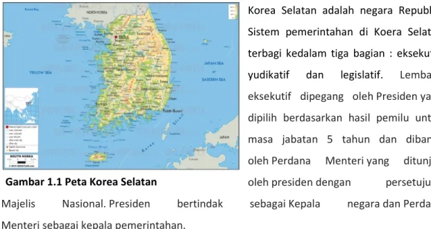 Gambar 1.1 Peta Korea Selatan 