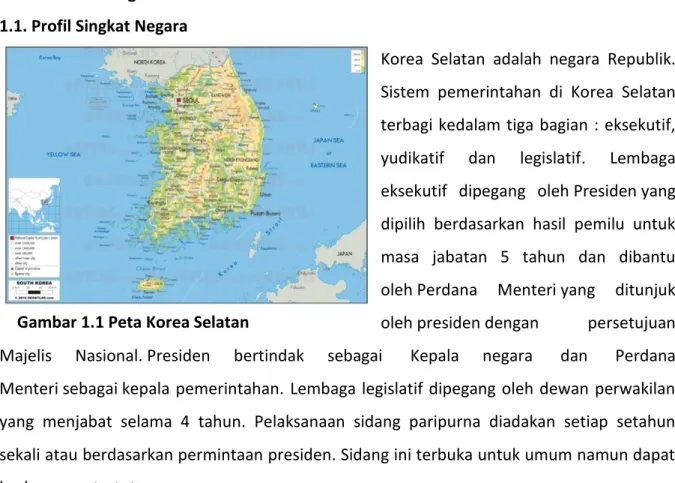 Gambar 1.1 Peta Korea Selatan 