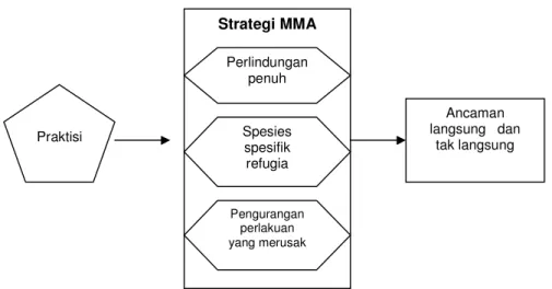 Gambar 3  Pengelompokan alat pencapaian tujuan  dalam strategi MMA                  (Sumber : LMMA 2004)