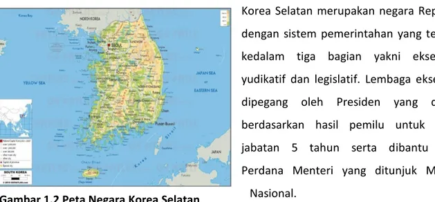 Gambar 1.2 Peta Negara Korea Selatan