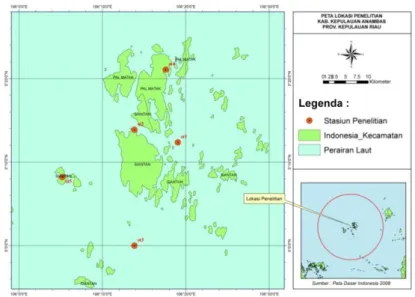 Gambar 1. Peta Lokasi Penelitian  Ikan  hasil  tangkapan  di  lapangan 