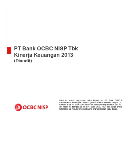 PT Bank OCBC NISP Tbk Kinerja Keuangan 2013 (Diaudit)