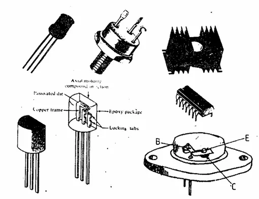 Gambar 3.3. Bangun fisik dan konstruksi transistor bipolar 
