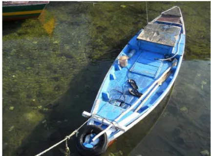 Gambar 2 Perahu yang digunakan dalam penelitian. 