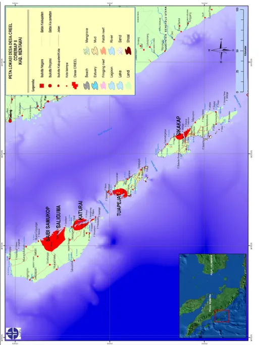 Gambar 1. Peta Lokasi Pendataan CREEL di Kabupaten Kepulauan Mentawai 