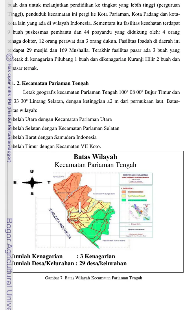 Gambar 7. Batas Wilayah Kecamatan Pariaman Tengah 