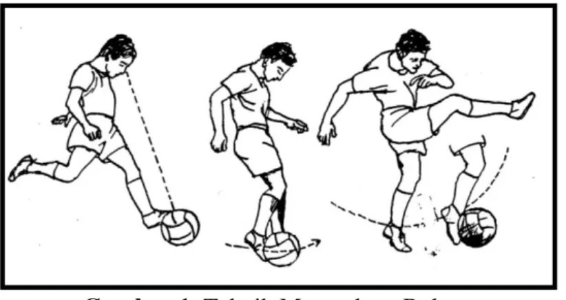 Gambar 1. Teknik Menendang Bola   (Remmy Muchtar, 1992: 31)  2) Mengontrol/menghentikan bola (Stopping) 