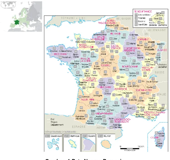 Gambar  1 Peta Negara Perancis  Sumber : www.cartesfrance.fr 