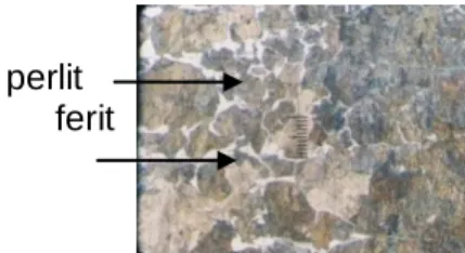 Gambar 15.  Struktur mikro batang cacing merk TKB waktu tahan carburizing 3 jam. 