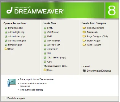 Gambar 2.1 Tampilan Macromedia Dreamweaver 
