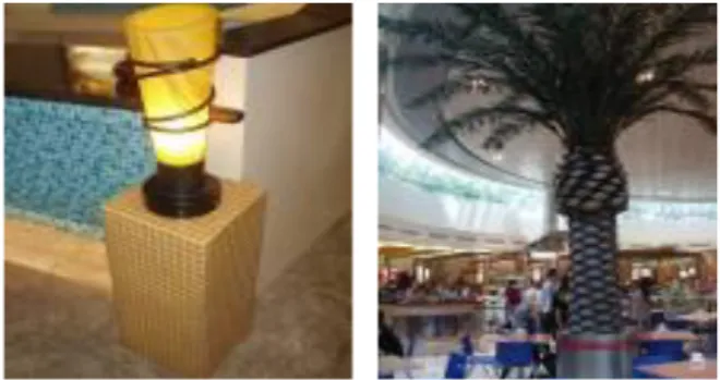 Gambar  15.  Dekorasi  berupa  pohon  sintetis  pada  food  court Internasional 