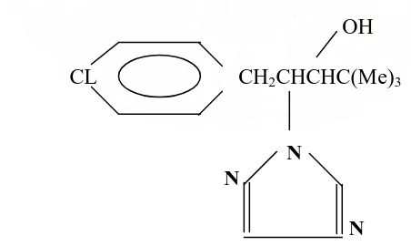 Gambar  1 : Struktur Formula Paklobutrazol (Purohit,1986). 