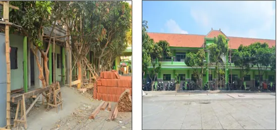 Gambar 4.1 Dokumentasi pembangunan ruang kelas   di MTs Ma’arif NU Kota Blitar 3
