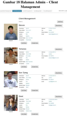 Gambar 19 Halaman Admin – Advisor  Management 